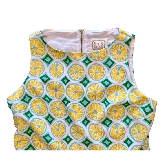 Sail to Sable Lemon Print Sleeveless Whimsical Shift Dress sz Medium Retails $21 - Picture 8 of 11